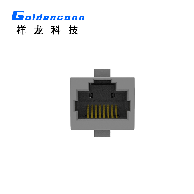 RJ45 1X1 立式PIP 16.3H 无灯带耳 灰色1J4V027