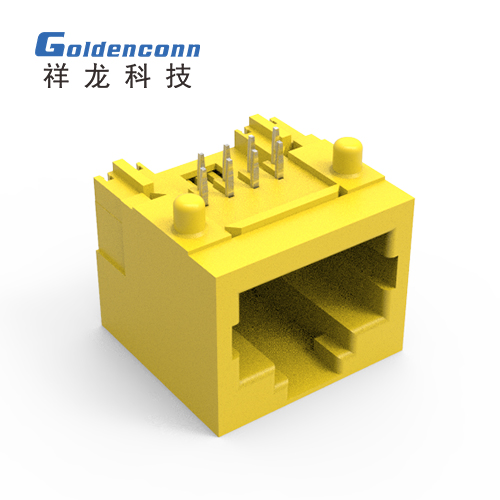 RJ45 8P8C 1X1  黑色 带SWITCH  无灯无壳 1J4H068