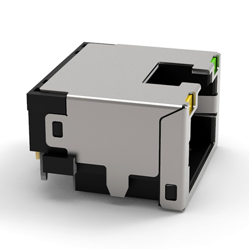 RJ45 CONNECTOR 1 PORT WITH LEDS EDGE MOUNT1J4H075