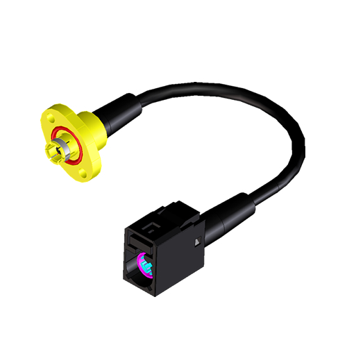 两端防水Fakra线束_成型金属法兰+防水PLUG