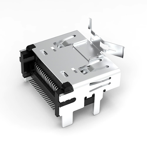 HDMI SOCKET R/A SMT 19PIN WITH SHRAPNEL,SHEEL DIP1HDM040